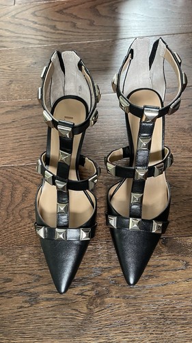 RAYE I.N.C. Gilana Ankle Strap Pointed Toe Pumps Black size 8.0