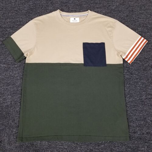Anerkjendt T Shirt Mens Large Multicolor Colorblock Relaxed Fit Front Pocket Tee