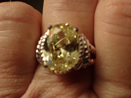 Avon Sterling Silver Citrine Ring   Size 7