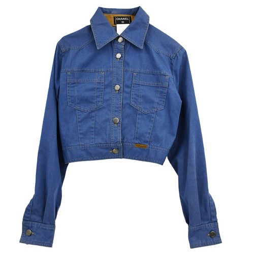 Chanel Single Breasted Jacket Blue 01A #34 162880