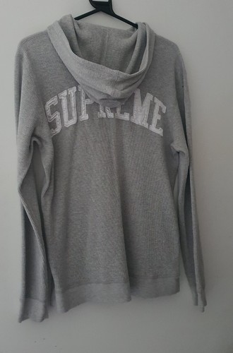 FW16 Supreme Grey hooded thermal waffle size M hoodie medium