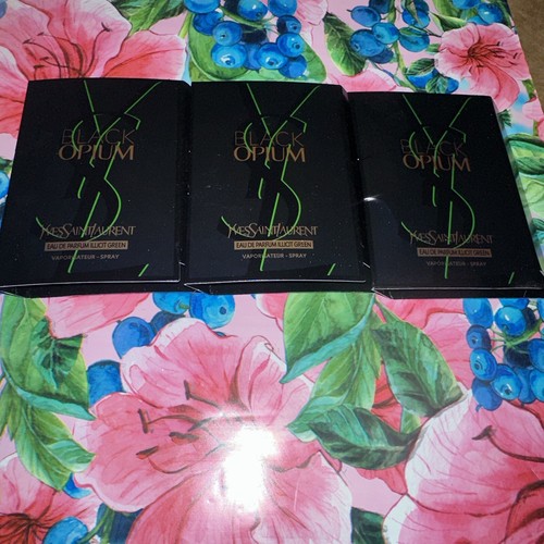YSL 3x Yves Saint Laurent BLACK OPIUM Parfum Sample Spray 0.04 fl oz each