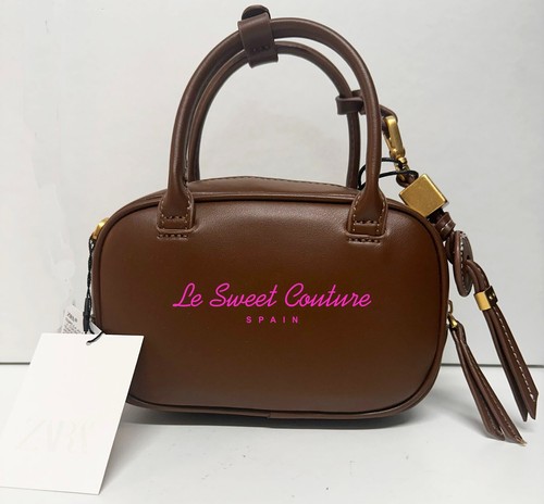ZARA NWT SS25 MINI TOPSTITCHED BAG DARK TAN 6529 510 709