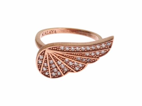 NIALAYA Ring Authentic Womens Clear CZ Pink Gold 925 Silver US6   EU52 RRP $140