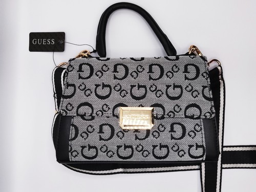 GUESS Purse Black Crossbody Handbag Shoulder Bag DX24043 Black Logo Whitney