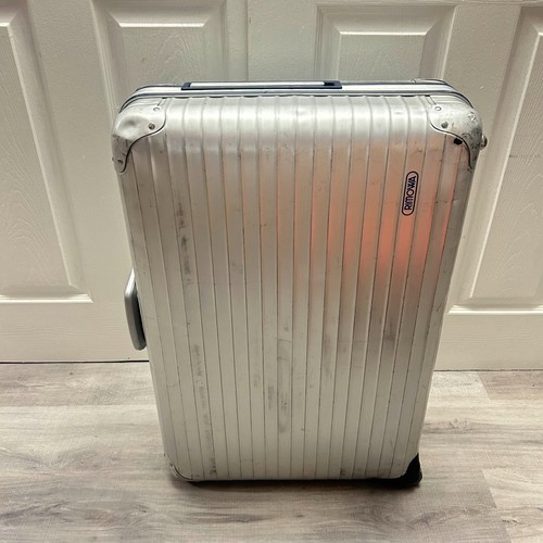 Rimowa Silver Integral Large 2 Wheels Aluminum Case Suitcase Vintage RARE