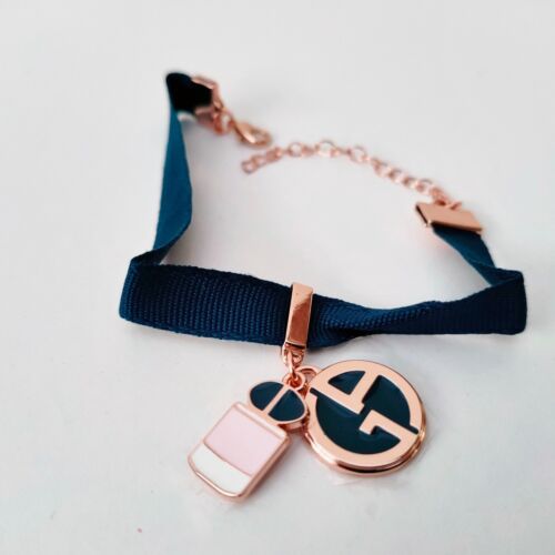 Giorgio Armani Beauty Denim Blue Ribbon Bracelet with Case  Brand New!