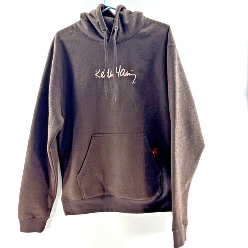 Keith Haring X Shoe Palace Heart Artist Art Artwork Hoodie LG Brown Embroidered