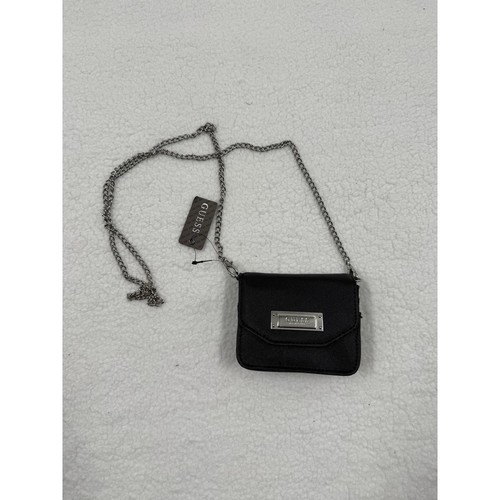 NWT Guess Stella DX24549 Black Guess Logo Metal Chain Strap Crossbody Bag Womens