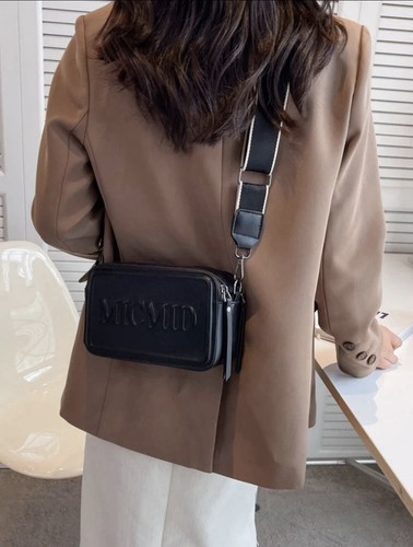 GUESS MICMID Designer Crossbody Bag   Black and White Variants