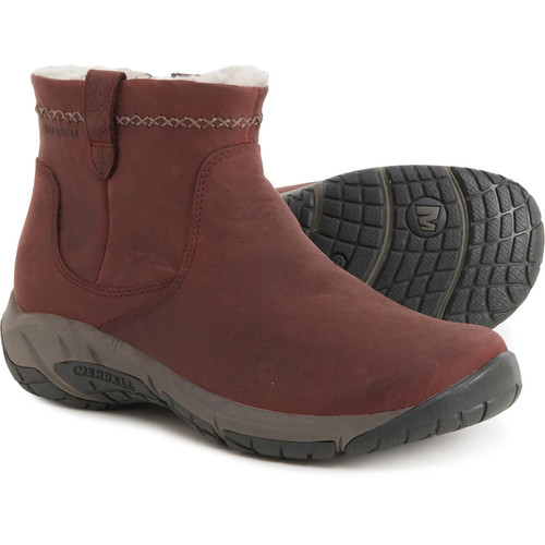 Merrell Donna Encore 4 Bluff Zip Polare Impermeabile Pelle Nabuk zibellino