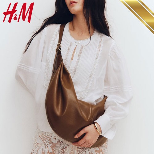 H&M 2025 Rounded Shoulder Bag Cross Body Brown Free Shipping   H&M Original