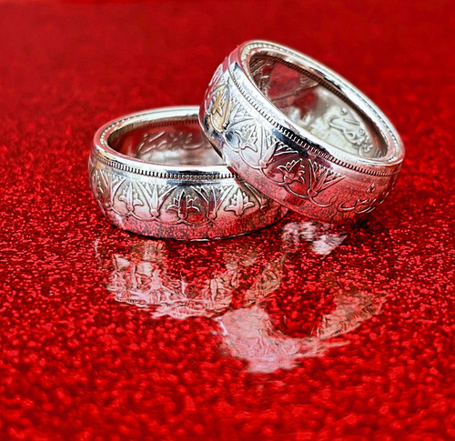 Silver Coin Ring Crafted from an Egyptian 10 Piastre – King Farouk 1939 (1358)