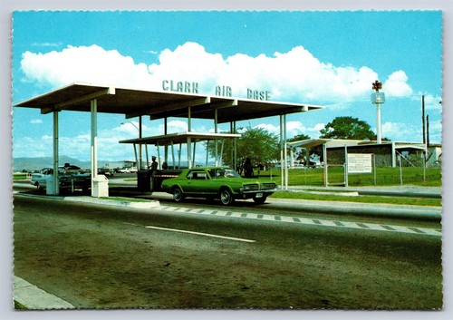 Military Postcard Main Gate Clark Air Force Base AFB Philippines V26