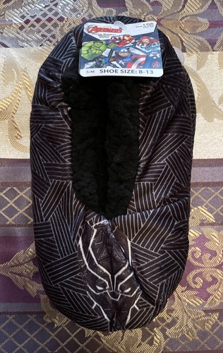PUMA Calze ciabatte Marvel Avengers Black Panther Fuzzy Babba taglia S M scarpa taglia 8 13