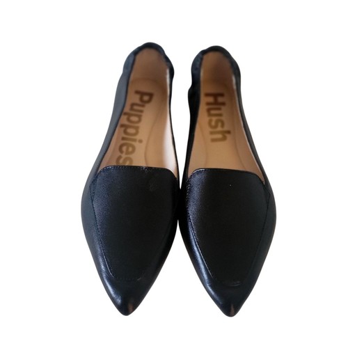 BRANDBLACK Scarpe basse eleganti comode Hush Puppies Moyen in pelle nera a punta   7 5 M