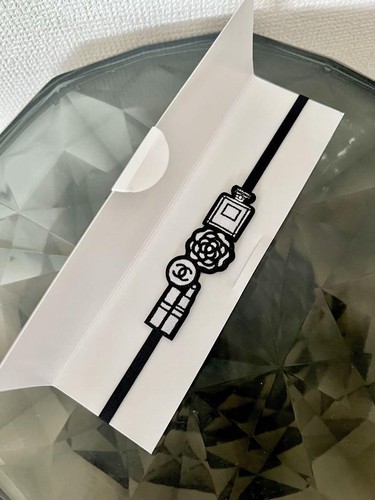 NEW Chanel Novelty Bookmark Logo Cosmetics Flowers White Black Limited Japan