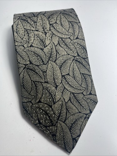 Vintage 1990s Giorgio Armani Silk Neck Tie Leaves