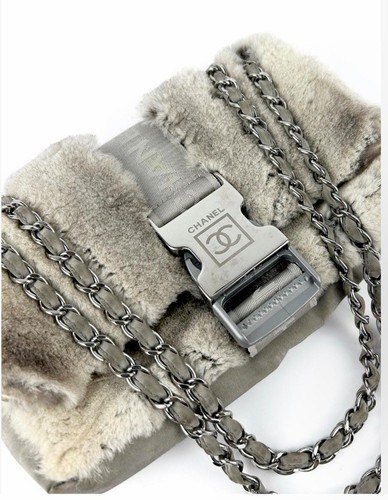 RARE! Chanel Rabbit Fur Vintage Flap Purse