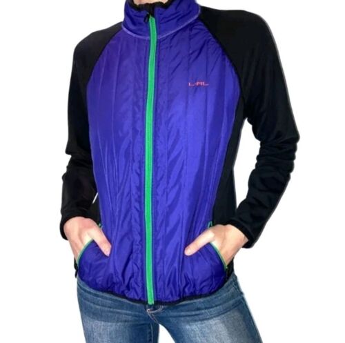 Lauren Ralph Lauren Active Full Zip Jacket Purple and Black Women's Size L