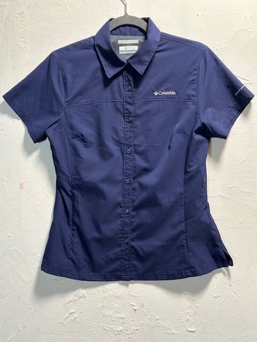 Columbia Shirt Womens S P Dark Blue Omni Shade UPF Sun Protection Performance