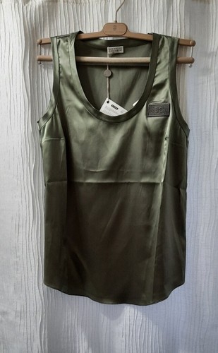 TOP IN SETA BRUNELLO CUCINELLI DA DONNA $1595 CON LOGO TAGLIA: US M 42EU.MADE IN ITALY