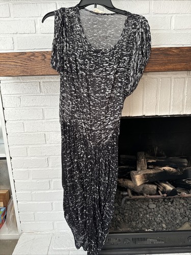 Abito Isabel Marant Etoile taglia L nero bianco marmorizzato increspato