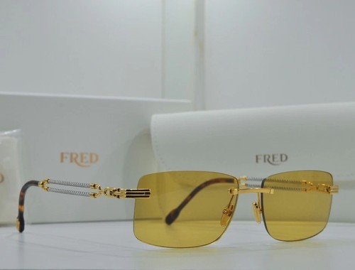 CARTIER GLASSES Fred Force10 Glasses  FGM0040U sunglass yellow Lens New frame silver g Plated