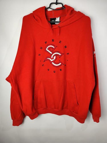 Vintage 90s Very Rare Nike Fit Supreme Court Red Fleece Hoodie