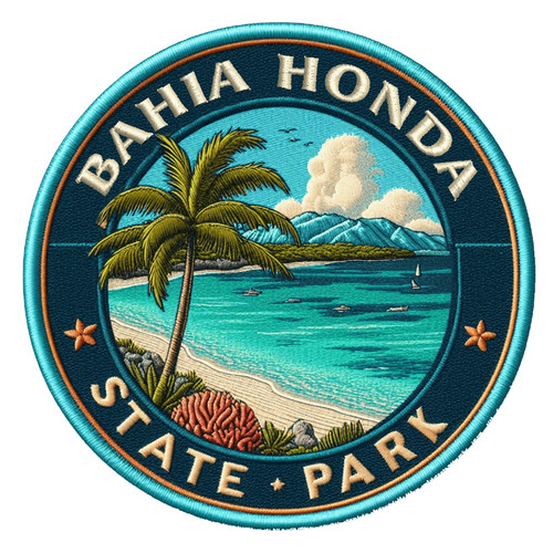STATE BAGS Bahia Honda State Park Patch Iron on Applique Nature Badge Florida Beach Travel