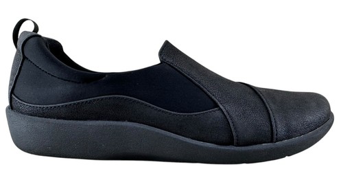 Clarks Cloudsteppers Women’s Sillian Pas Black Slip On Loafer Size 9.5 M
