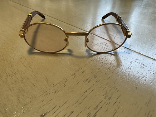 CARTIER GLASSES Cartier Giverny Sunglasses Vintage Bubinga Wood OG Lenses Size 49 20 135b