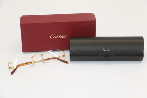 CARTIER GLASSES Cartier CT 00920 001 Decor G Men's Rimless Sunglasses Clear Lens 140MM