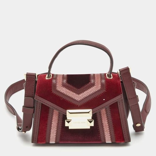 Michael Kors Tri Borsa con manico superiore in pelle e velluto in pelle e velluto