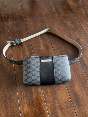 NUOVA borsa Michael Kors grigia nera in pelle marsupio