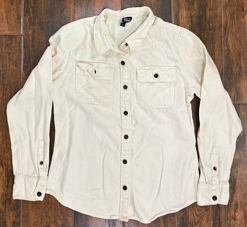 Patagonia Women's Long Sleeved Fjord Flannel Shirt Beige Size S STY53916