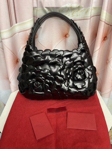 Valentino Garavani Atelier 03 Black Rose Edition Small Handle Bag NWTS $3250