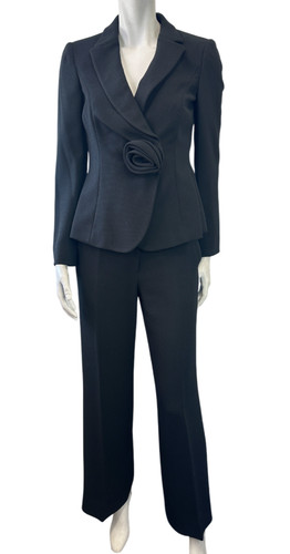 GIORGIO ARMANI Vintage ARMANI COLLEZIONI 2PCS Crepe Jacket Pants Suit 4 Black Rose Set