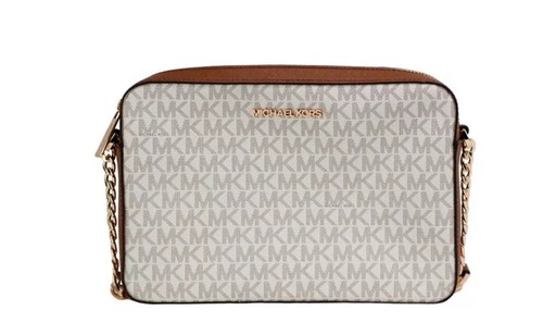 Borsa a tracolla Michael Kors Jet Set grande logo borsa vaniglia nuova con etichetta