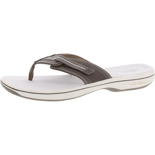 Cloudsteppers by Clarks Womens Gray Slip On Flip Flops 11 Medium (B M) BHFO 4107