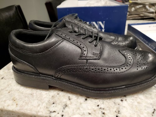 Scarpa elegante Nunn Bush uomo 8M Adams nera Oxford stringata casual nera gel comoda