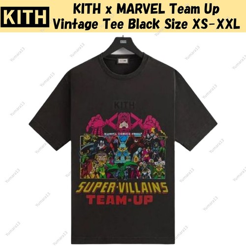 KITH x MARVEL Team Up Vintage Tee Black Size XS XXL