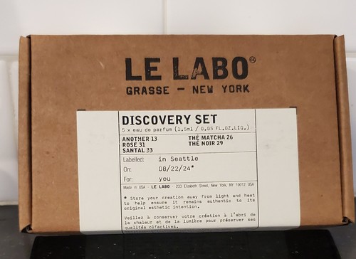Le Labo Grasse New York x 5 Trial Vials.05oz 1.5mL DISCOVERY SET Limited Ed New