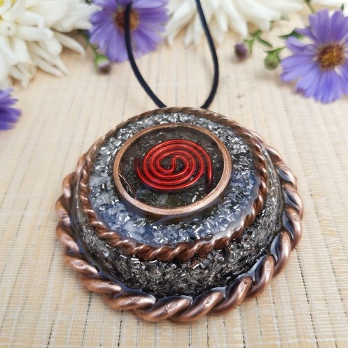 Most Powerful Orgone Pendant   With 2 Tensor Ring  Range 5 000km  EMF protection