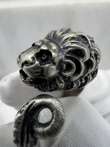 Chimera Lion Sterling Silver 925 Cuff Ring Greek jewelry