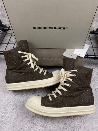Rare Rick Owens Drkshdw High Top Ramones Seaweed With Box And Tags Mens Size 42