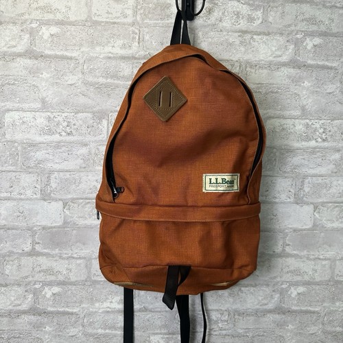 L.L.BEAN Vintage L.L. Bean Backpack Orange Rust Freeport Maine 70s Leather USA Made