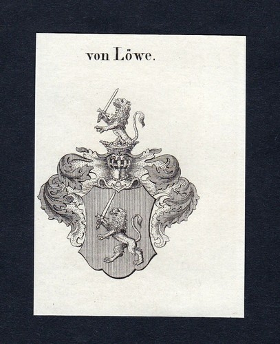 LOEWE 1820 Stemma Leone Nobiltà Stemma Araldica Araldica Kupferstich Incisione