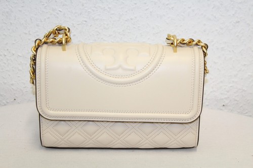 Tory Burch Fleming Small Convertible Shoulder Bag New Cream nuova fattura IVA