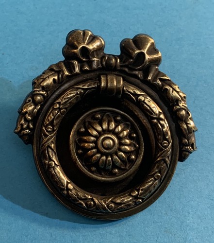 Sheraton Hepplewhite French Brass antique hardware Round Drop Ring drawer pull